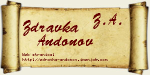 Zdravka Andonov vizit kartica